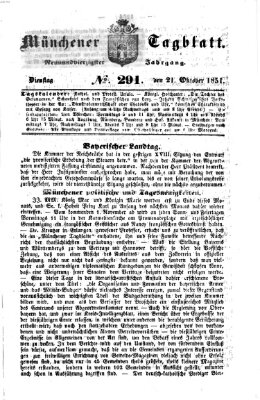 Münchener Tagblatt Dienstag 21. Oktober 1851