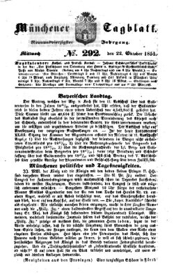 Münchener Tagblatt Mittwoch 22. Oktober 1851