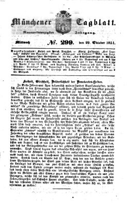 Münchener Tagblatt Mittwoch 29. Oktober 1851