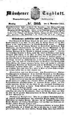 Münchener Tagblatt Dienstag 4. November 1851