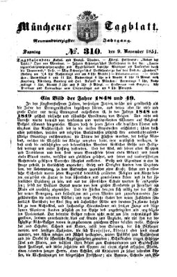 Münchener Tagblatt Sonntag 9. November 1851