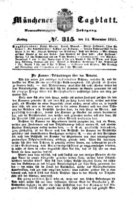 Münchener Tagblatt Freitag 14. November 1851