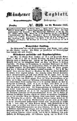 Münchener Tagblatt Samstag 22. November 1851