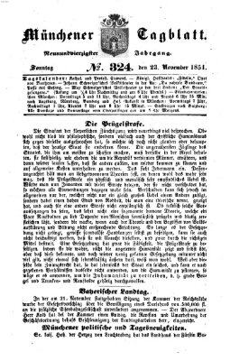 Münchener Tagblatt Sonntag 23. November 1851