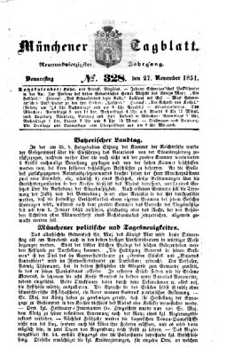 Münchener Tagblatt Donnerstag 27. November 1851