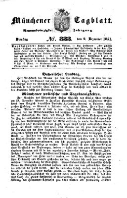 Münchener Tagblatt Dienstag 2. Dezember 1851