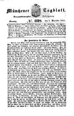 Münchener Tagblatt Sonntag 7. Dezember 1851