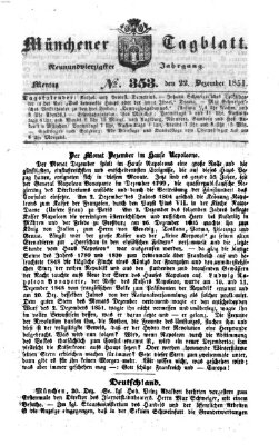 Münchener Tagblatt Montag 22. Dezember 1851