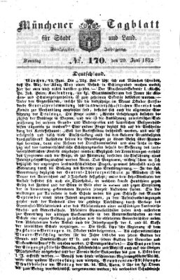 Münchener Tagblatt für Stadt und Land (Münchener Tagblatt) Sonntag 20. Juni 1852