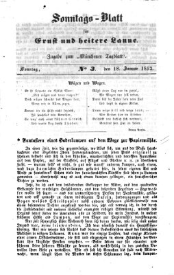 Münchener Tagblatt für Stadt und Land (Münchener Tagblatt) Sonntag 18. Januar 1852