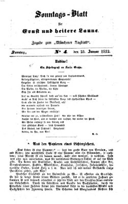 Münchener Tagblatt für Stadt und Land (Münchener Tagblatt) Sonntag 25. Januar 1852