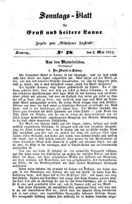 Münchener Tagblatt für Stadt und Land (Münchener Tagblatt) Sonntag 2. Mai 1852