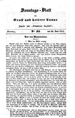 Münchener Tagblatt für Stadt und Land (Münchener Tagblatt) Sonntag 20. Juni 1852