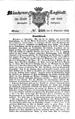 Münchener Tagblatt für Stadt und Land (Münchener Tagblatt) Montag 6. September 1852