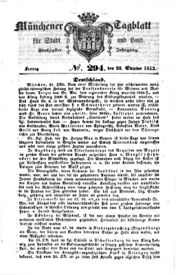 Münchener Tagblatt für Stadt und Land (Münchener Tagblatt) Freitag 22. Oktober 1852