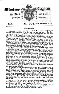 Münchener Tagblatt für Stadt und Land (Münchener Tagblatt) Dienstag 2. November 1852