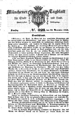 Münchener Tagblatt für Stadt und Land (Münchener Tagblatt) Samstag 20. November 1852