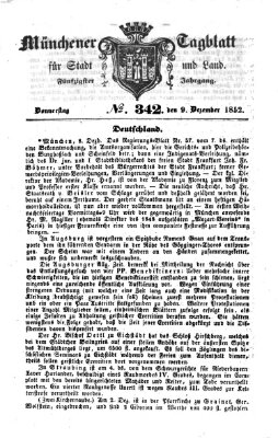 Münchener Tagblatt für Stadt und Land (Münchener Tagblatt) Donnerstag 9. Dezember 1852