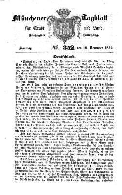 Münchener Tagblatt für Stadt und Land (Münchener Tagblatt) Sonntag 19. Dezember 1852