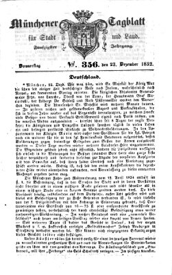 Münchener Tagblatt für Stadt und Land (Münchener Tagblatt) Donnerstag 23. Dezember 1852