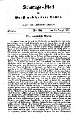 Münchener Tagblatt für Stadt und Land (Münchener Tagblatt) Sonntag 15. August 1852