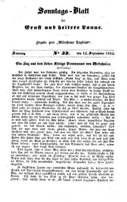 Münchener Tagblatt für Stadt und Land (Münchener Tagblatt) Sonntag 12. September 1852