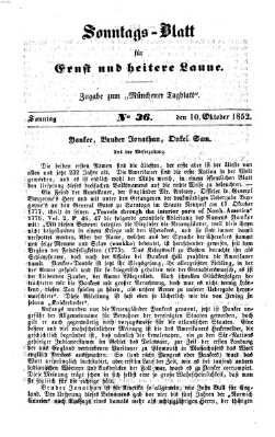 Münchener Tagblatt für Stadt und Land (Münchener Tagblatt) Sonntag 10. Oktober 1852