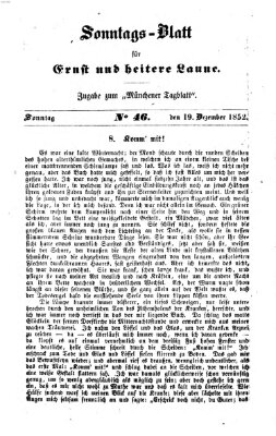 Münchener Tagblatt für Stadt und Land (Münchener Tagblatt) Sonntag 19. Dezember 1852