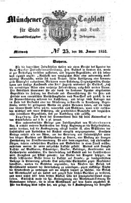 Münchener Tagblatt für Stadt und Land (Münchener Tagblatt) Mittwoch 26. Januar 1853