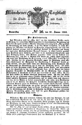 Münchener Tagblatt für Stadt und Land (Münchener Tagblatt) Donnerstag 27. Januar 1853