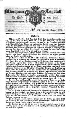 Münchener Tagblatt für Stadt und Land (Münchener Tagblatt) Freitag 28. Januar 1853