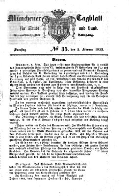 Münchener Tagblatt für Stadt und Land (Münchener Tagblatt) Samstag 5. Februar 1853