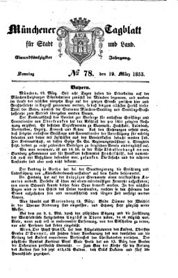 Münchener Tagblatt für Stadt und Land (Münchener Tagblatt) Sonntag 20. März 1853