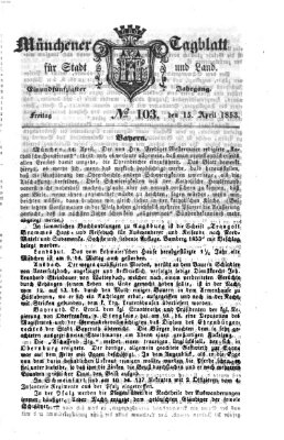 Münchener Tagblatt für Stadt und Land (Münchener Tagblatt) Freitag 15. April 1853