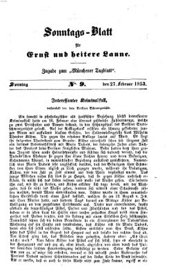 Münchener Tagblatt für Stadt und Land (Münchener Tagblatt) Sonntag 27. Februar 1853