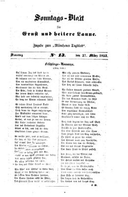 Münchener Tagblatt für Stadt und Land (Münchener Tagblatt) Sonntag 27. März 1853