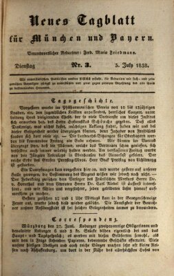 Neues Tagblatt für München und Bayern Dienstag 3. Juli 1838