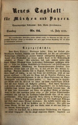 Neues Tagblatt für München und Bayern Samstag 14. Juli 1838