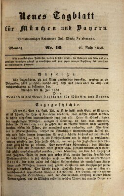 Neues Tagblatt für München und Bayern Montag 16. Juli 1838