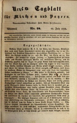 Neues Tagblatt für München und Bayern Mittwoch 18. Juli 1838