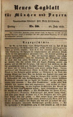 Neues Tagblatt für München und Bayern Freitag 20. Juli 1838