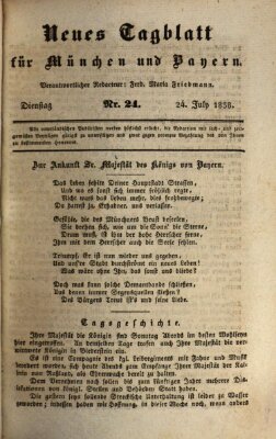 Neues Tagblatt für München und Bayern Dienstag 24. Juli 1838