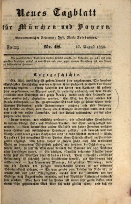 Neues Tagblatt für München und Bayern Freitag 17. August 1838