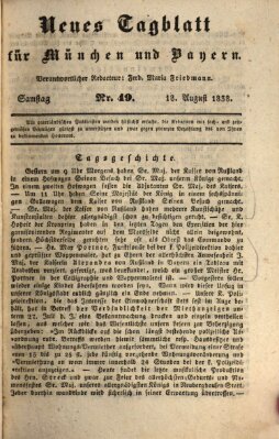 Neues Tagblatt für München und Bayern Samstag 18. August 1838