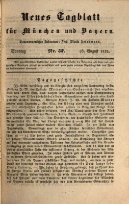 Neues Tagblatt für München und Bayern Sonntag 26. August 1838