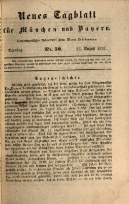 Neues Tagblatt für München und Bayern Dienstag 28. August 1838