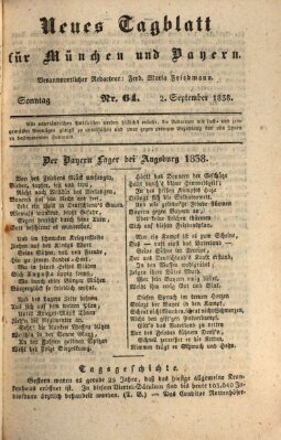 Neues Tagblatt für München und Bayern Sonntag 2. September 1838