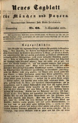 Neues Tagblatt für München und Bayern Donnerstag 6. September 1838