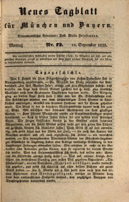 Neues Tagblatt für München und Bayern Montag 10. September 1838