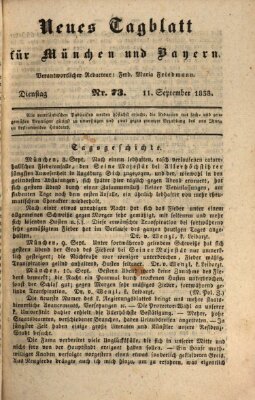 Neues Tagblatt für München und Bayern Dienstag 11. September 1838